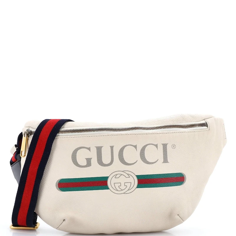 Pre-Owned Gucci Medium Logo Belt Bag Printed Leather