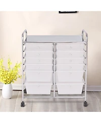 Gouun Metal Frame Multi-Tier Rolling Storage Bin Organizer