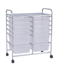 Gouun Metal Frame Multi-Tier Rolling Storage Bin Organizer