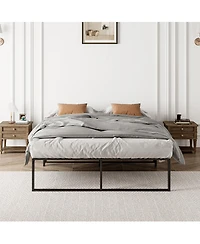Homfan Metal Platform Bed Frame with Underbed Storage, Steel Support, Quiet Design and No Box Spring Needed