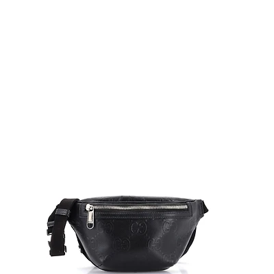 Pre-Owned Gucci Small Belt Bag Gg Embossed Perforated Leather
