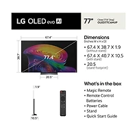 Lg 77" C6H Series 4K Oled evo Ai Smart webOS Tv Oled evo, Dolby Vision Hdr, Ai Processor, Smart Platform, Wi-Fi - OLED77C6H