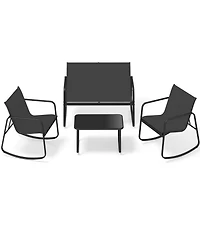 Sugift 4 Pcs Patio Furniture Set Outdoor Rocker Chair Conversation Set