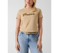 Guess Women's Beads Script Crewneck Cotton T-Shirt
