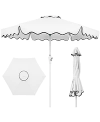 Best Choice Products 7.5feet Patio Market Umbrella with Wavy Trim, Fade-Resistant, Crank and Tilt, Wind Vent
