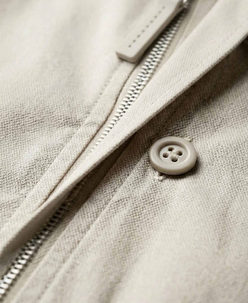 Modenaire Men's Long Sleeve Stand-Collar Zip-Front Jacket