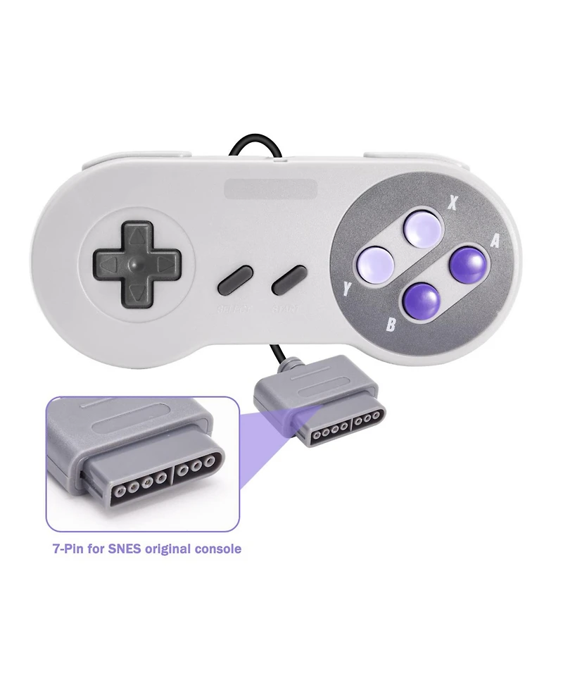 ECHTPeak 2 Pack Retro Wired Controller for Snes Original Console, Remote Wired Gamepad Controller