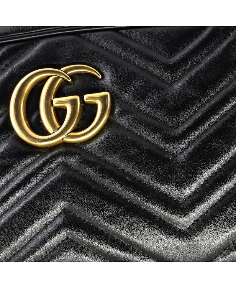 Pre-Owned Gucci Small Gg Marmont Shoulder Bag Matelasse Leather