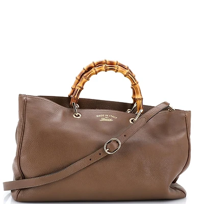 Pre-Owned Gucci Large Bamboo Shopper Tote Leather