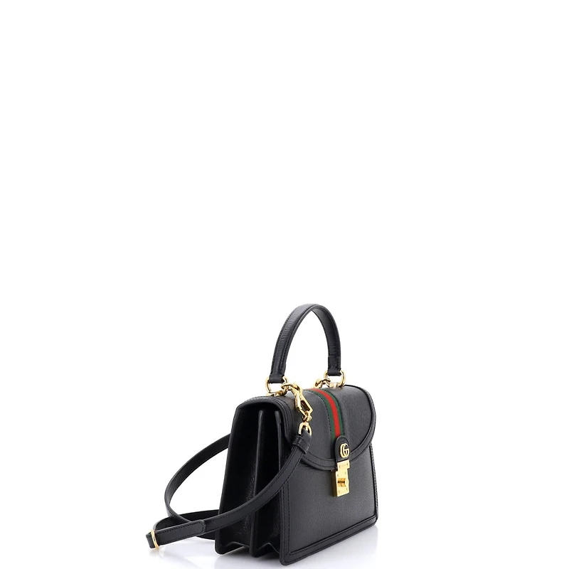 Pre-Owned Gucci Small Ophidia Flap Top Handle Bag Leather
