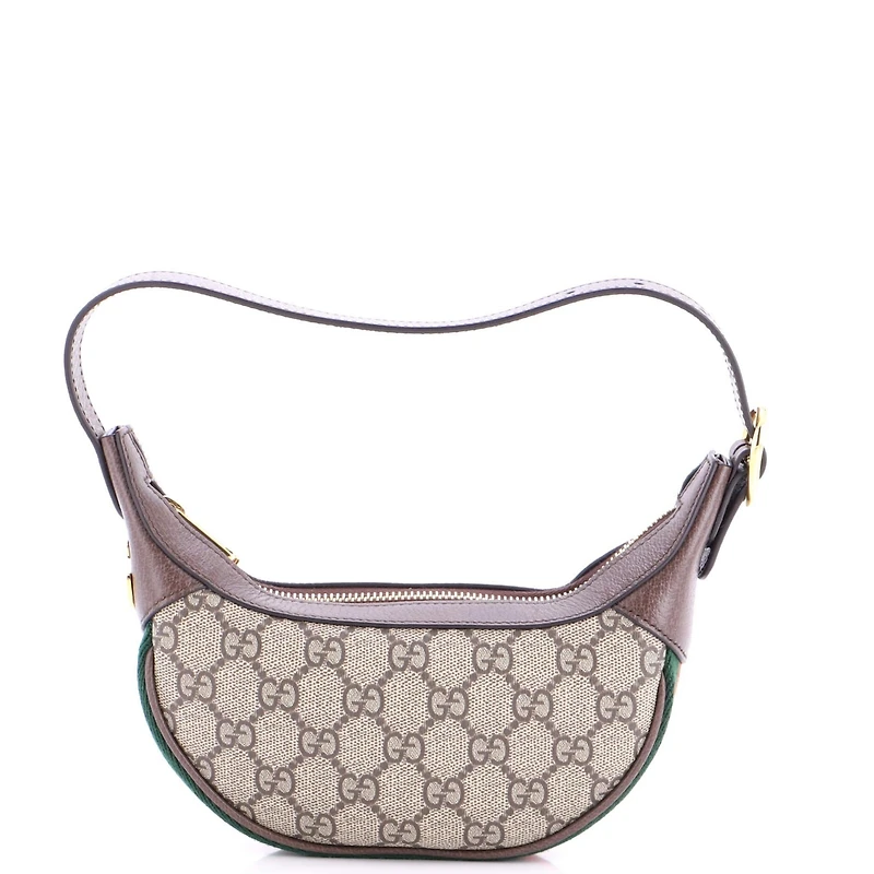 Pre-Owned Gucci Mini Ophidia Half Moon Bag Gg Coated Canvas