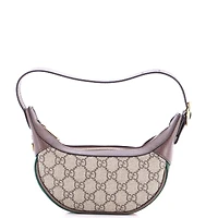 Pre-Owned Gucci Mini Ophidia Half Moon Bag Gg Coated Canvas