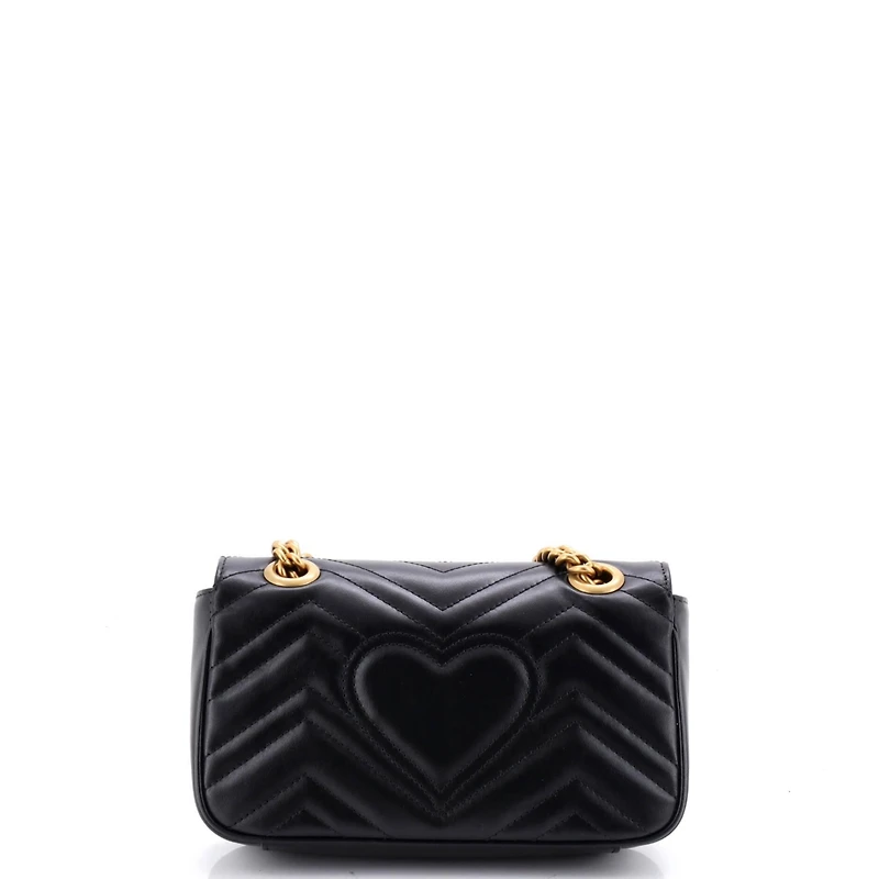 Pre-Owned Gucci Mini Gg Marmont Flap Bag Matelasse Leather