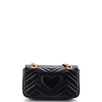 Pre-Owned Gucci Mini Gg Marmont Flap Bag Matelasse Leather