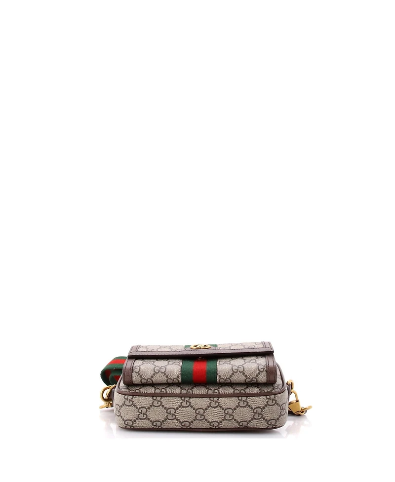 Pre-Owned Gucci Mini Ophidia Front Pocket Camera Bag Gg Coated Canvas