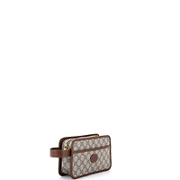 Pre-Owned Gucci Mini Interlocking G Patch Camera Bag Gg Coated Canvas