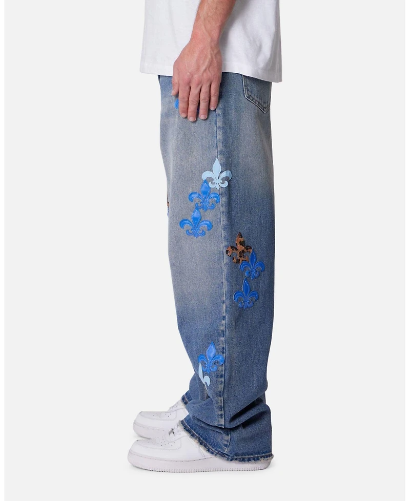 mnml Men's Ultra Baggy Fleur Patch Jeans