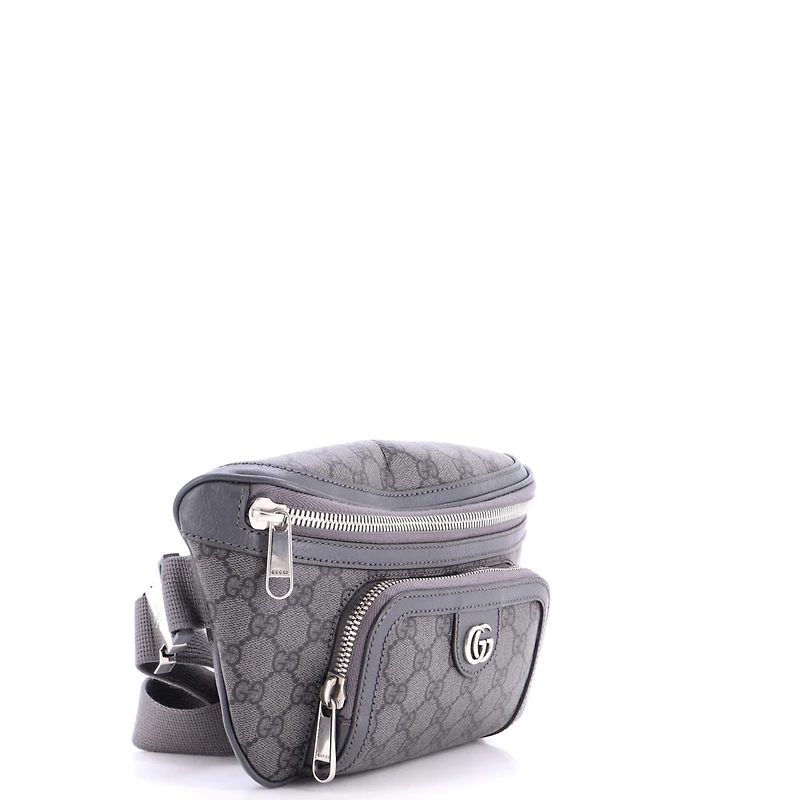 Pre-Owned Gucci Medium Ophidia Front Pocket Zip Belt Bag Gg Coated Canvas