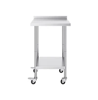 Sugift Stainless Steel Work Table 24x24x40 in Commercial Food Prep Table with Casters
