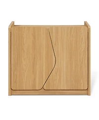 LuxenHome Modern Storage and Sideboard Cabinet, 2 Doors with Soft-Close Hinges, Raised Sides