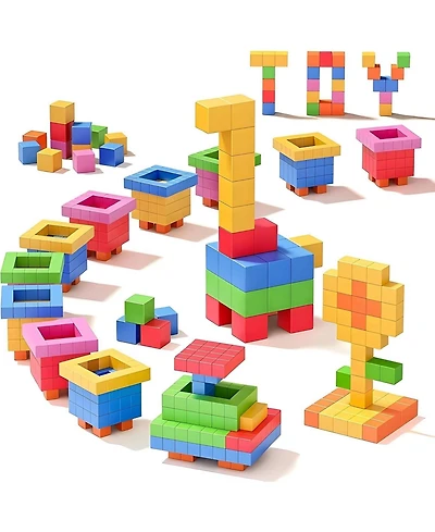 Gnuadz 100pcs Magnetic Blocks Stem Educational Building Toys Kids 3-8