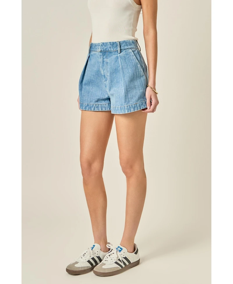 English Factory Women's High Waisted Denim Shorts