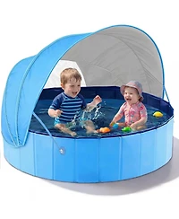 Gnuadz Kiddie Pool Foldable Shade Tent Swimming Wading Dogs Ball Pit Backyard Water Play