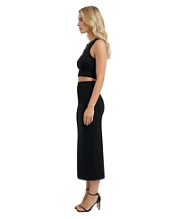 Modenaire Women's High-Rise Knit Midi Skirt
