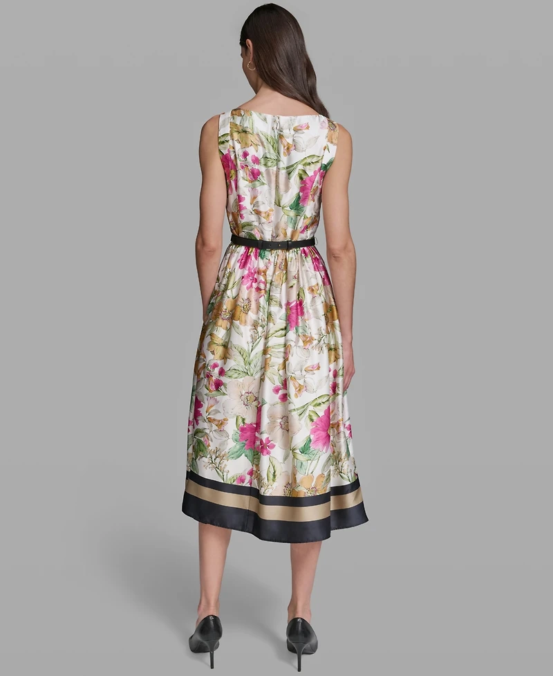 Karl Lagerfeld Paris Women's Sleeveless Belted Dress