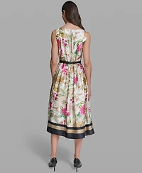 Karl Lagerfeld Paris Women's Sleeveless Belted Dress