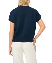 Vince Camuto Women's Star Motif Short-Sleeve Sweater
