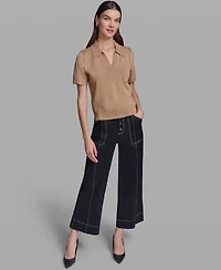 Karl Lagerfeld Paris Petite Short-Sleeve Sweater