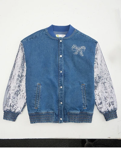 Epic Threads Girls' Xs-xl Sequin Bow Denim Jacket, Macy's Exclusive