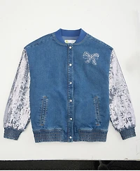 Epic Threads Girls' Xs-xl Sequin Bow Denim Jacket, Macy's Exclusive