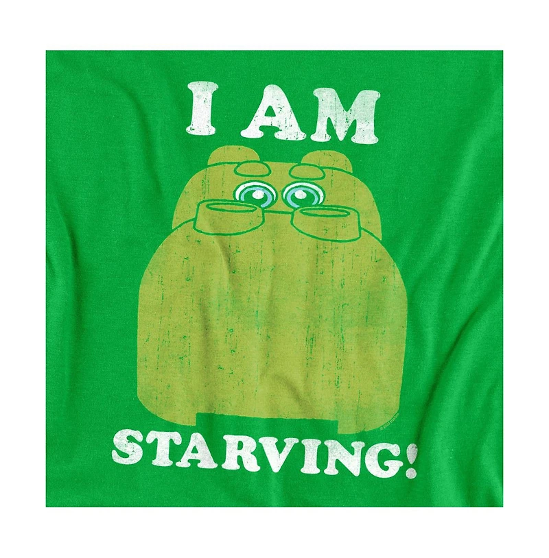 Logovision Men's Hungry Hippos I Am Starving with Giant Hippo T Shirt