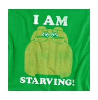Logovision Men's Hungry Hippos I Am Starving with Giant Hippo T Shirt