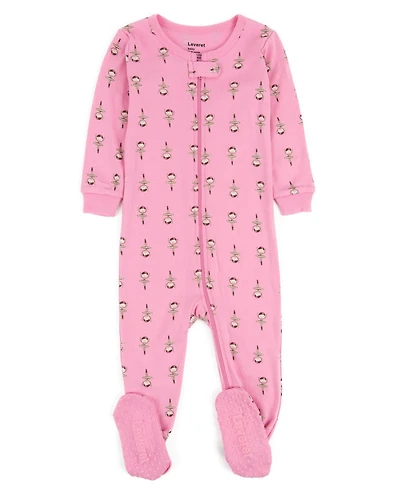 Leveret Toddler Girls Matching Family One-Piece Cotton Sleep 'n Play Footed Pajamas - Cute and Playful Prints