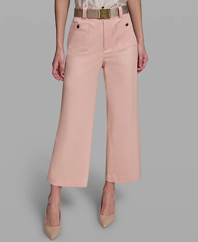 Karl Lagerfeld Paris Women's Mid-Rise Belted Pants