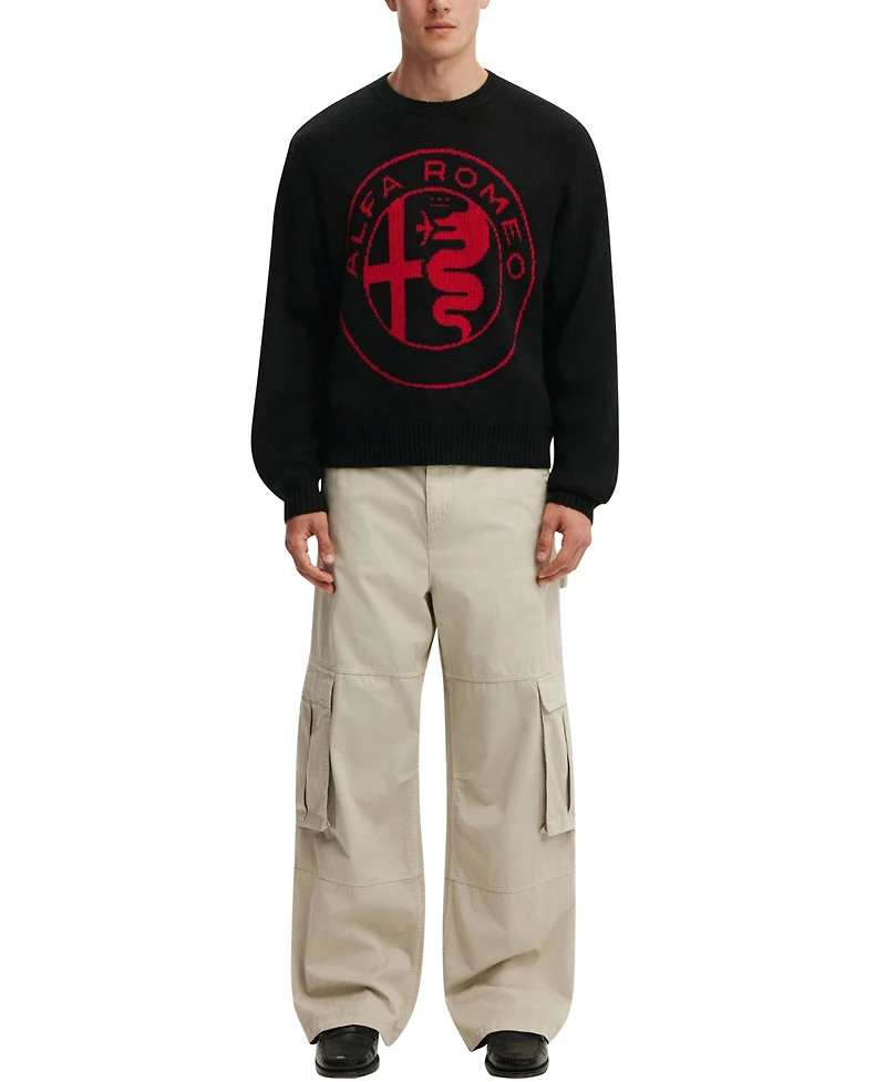 Cotton On Men's Modern Box-Fit Crew Knit Long-Sleeve Sweater