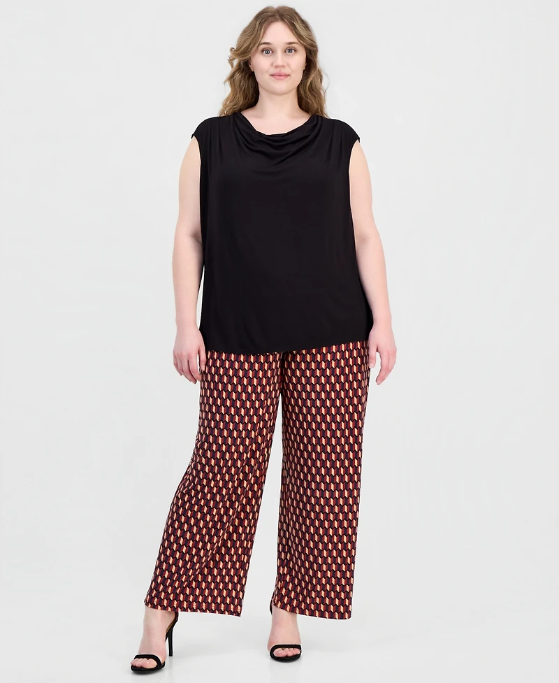 Anne Klein Plus Cowl-Neck Sleeveless Top