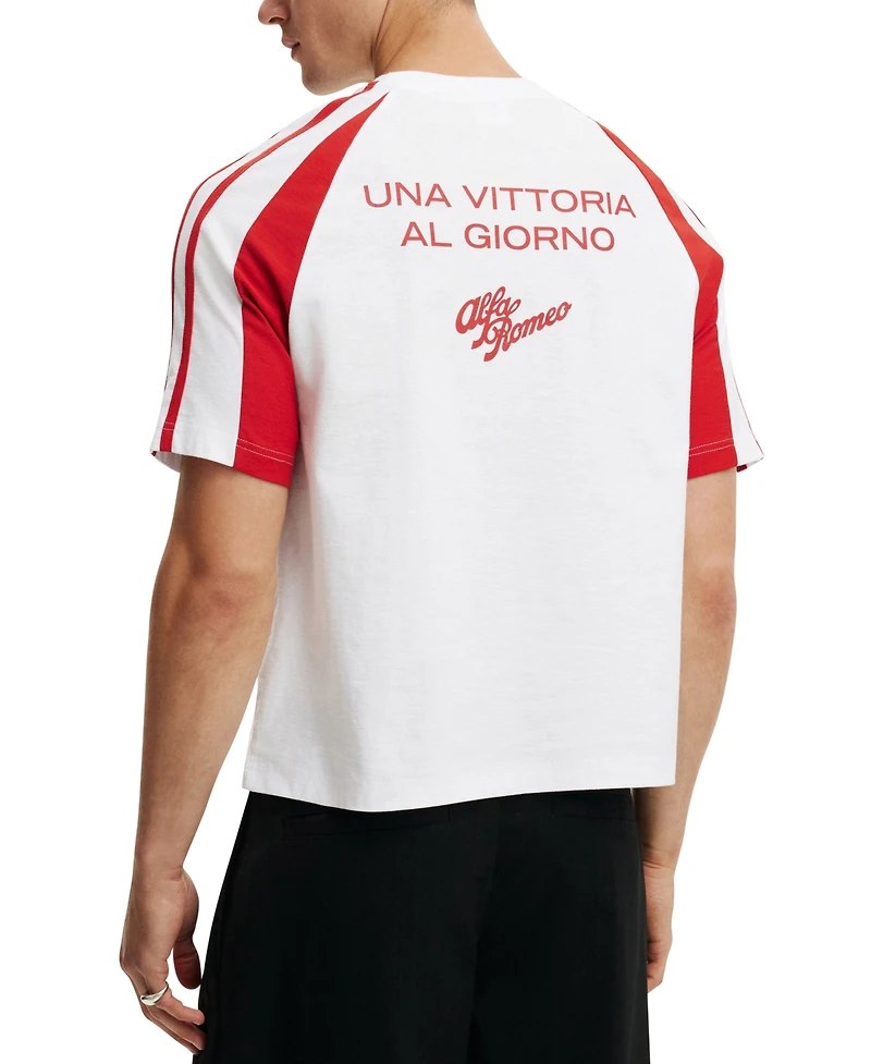 Cotton On Men's Cropped Modern-Fit Alfa Romeo T-Shirt