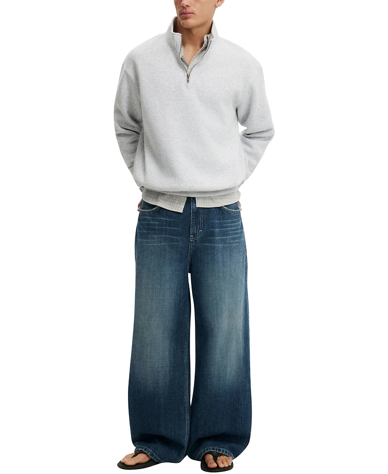 Cotton On Men's Zip Fleece Sweatshirt