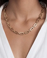 Ettika Golden Flat Rectangle Chain Necklace