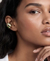 Ettika 18k Gold-Tone Crystal Chunky Cuff Earrings