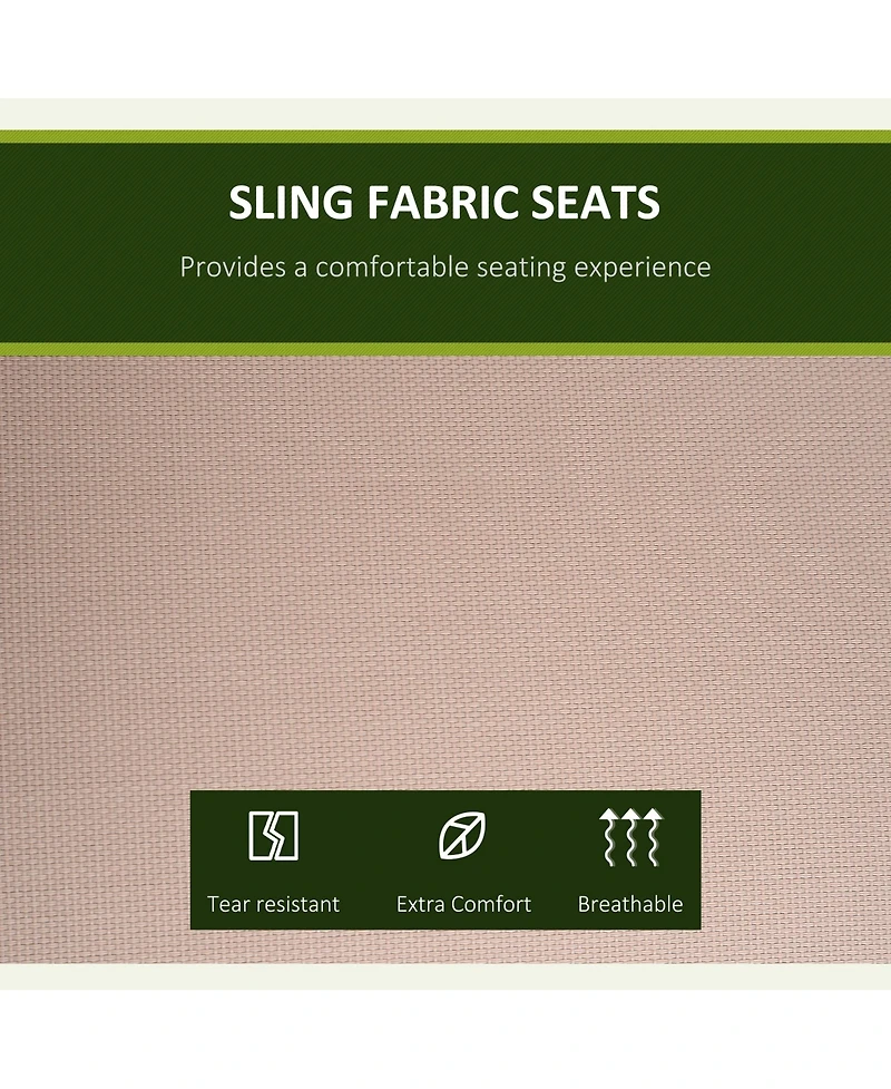 Outsunny 3 Person Patio Swing Chair with Adjustable Canopy