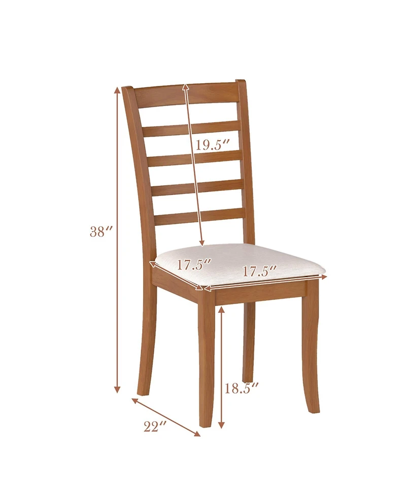 Slickblue Modern Upholstered Wooden Dining Chairs Set of 2 for Kitchen and Dining Room-Beige