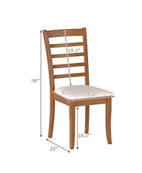 Slickblue Modern Upholstered Wooden Dining Chairs Set of 2 for Kitchen and Dining Room-Beige