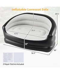 Sugift Portable Inflatable Loveseat Sofa with Flocked Surface for Two