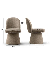 Maison Boucle Swivel Accent Chairs Set of 2, Modern Upholstered Fabric Lounge
