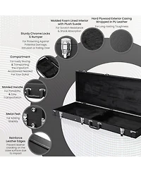 Yescom 2 Set Electric Guitar Hard Cases Wooden Shell for Lp Style and Universal Fit Portable Gig Bag with Lock Studio Travel